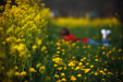 A Field of Yellow Rocket (<i>Barbarea vulgaris</i>) and Dandelion (<i>Taraxacum officinale</i>)