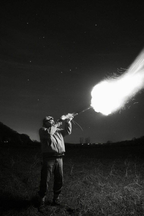 Tom Firing His Musket Under the Stars, Uhlerstown