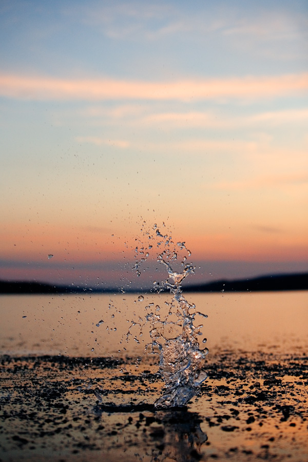 Small Rock Breaking the Ice at Lake Nockamixon