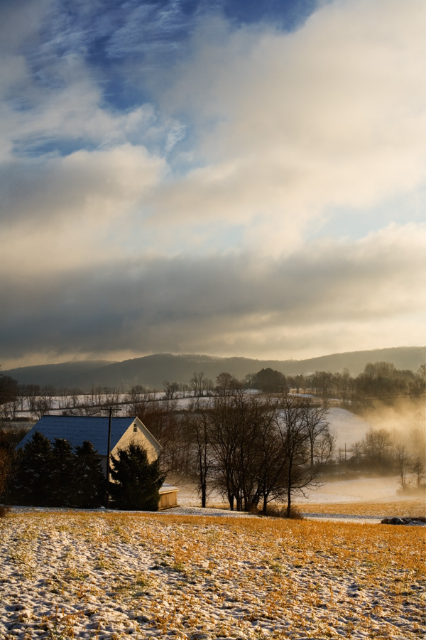 Charlie's Barn the Morning After a Light Snowfall