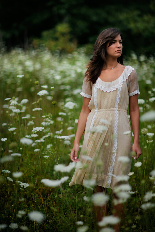 Jenn in Queen Anne's Lace (<i>Daucus carota</i>)